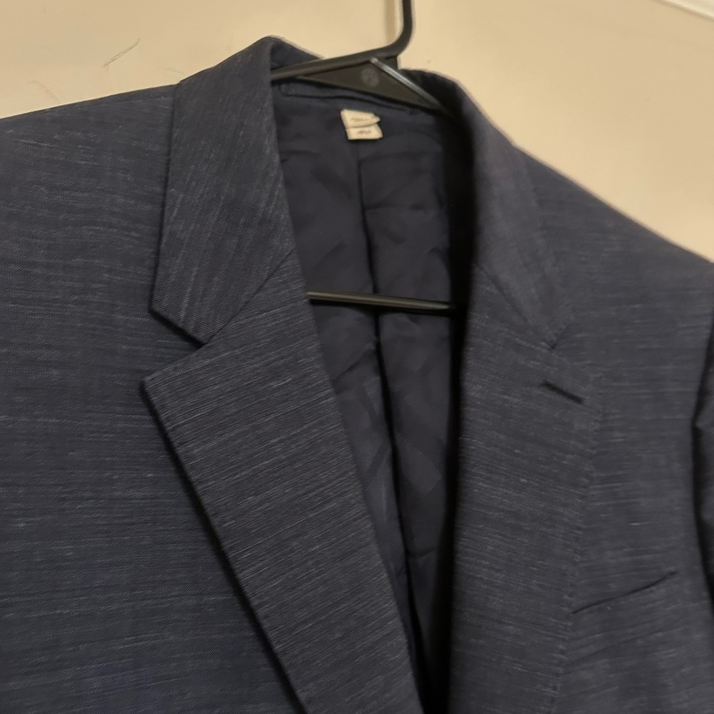 Burberry London Blazer 40R Made in Italy – Wool Linen Blend Navy Suit Jacket - Picture 3 of 8